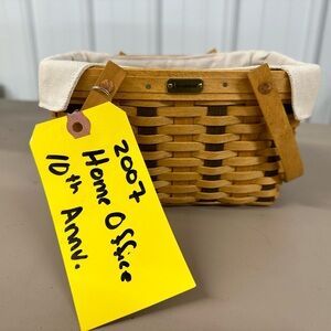 RARE-SIGNED 2007 Longaberger Home Office basket.  10th Anniversary.